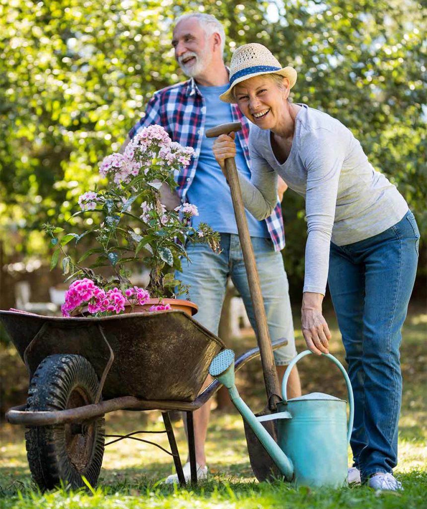 happy couple gardening life insurance for retirement holland oh